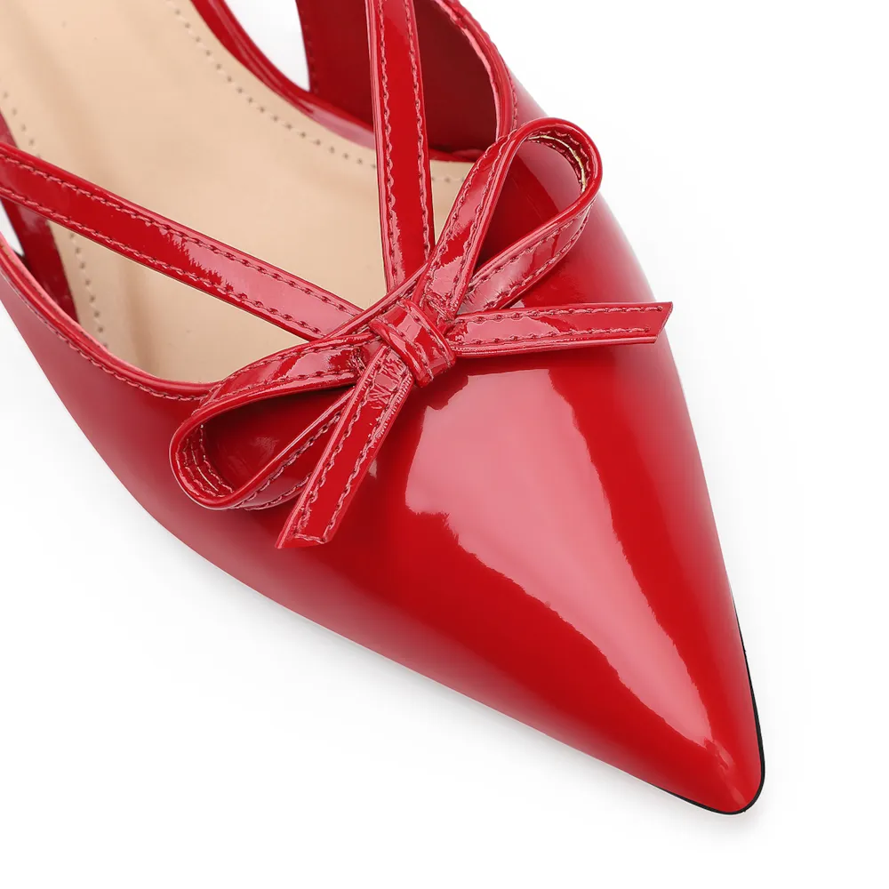 Scarpin Laço Verniz Vermelho - imagem 6