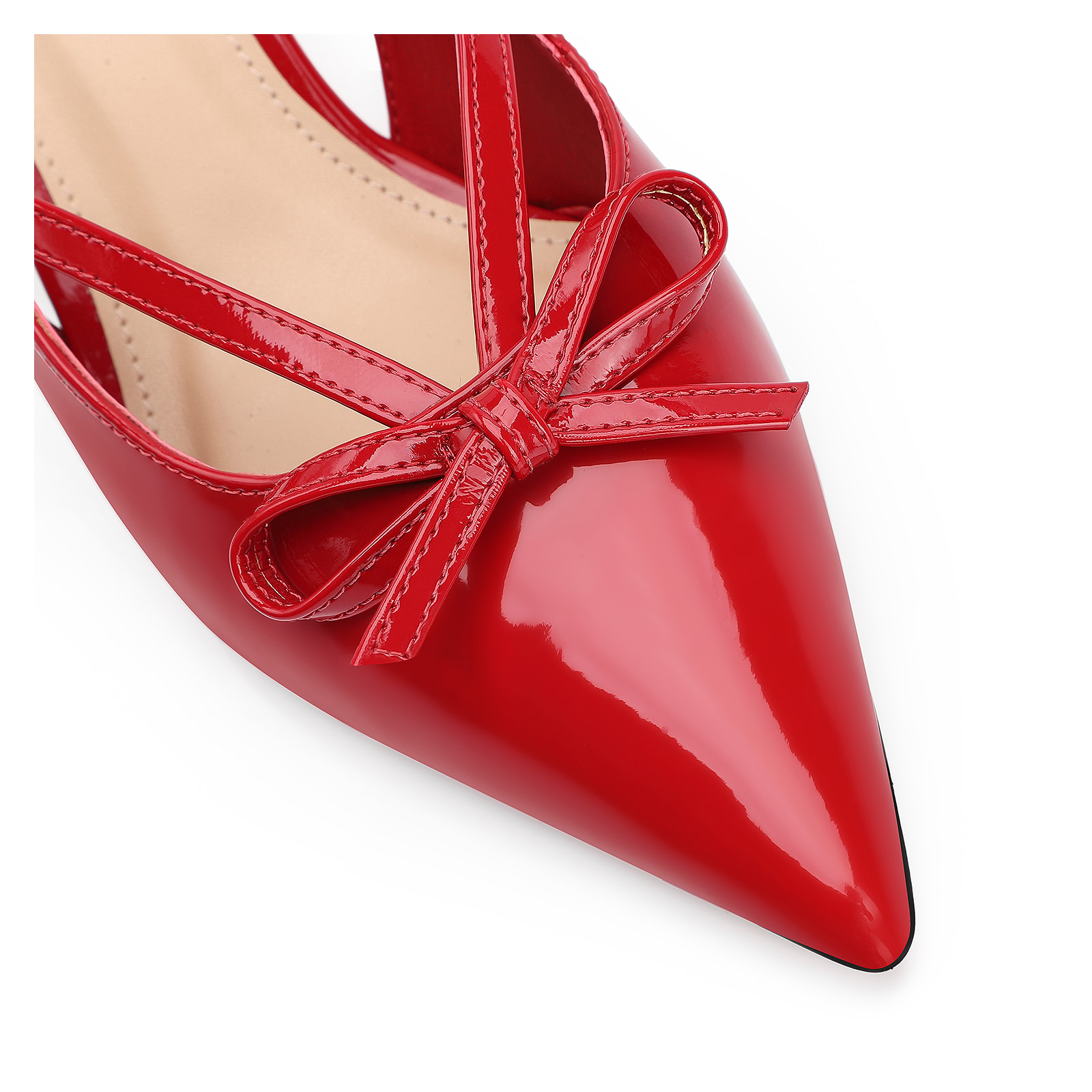 Scarpin Laço Verniz Vermelho