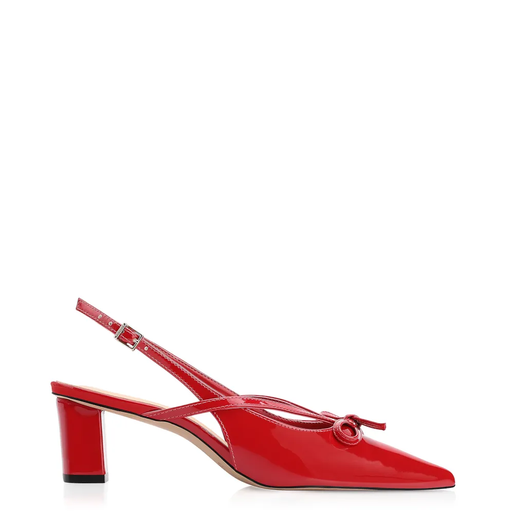 Scarpin Laço Verniz Vermelho - imagem 2