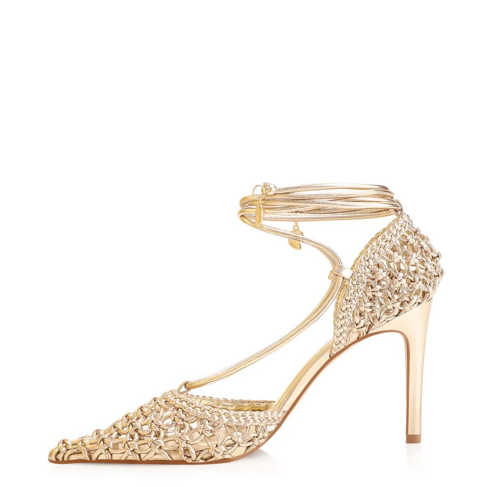 Scarpin Macramê Alt Dourado - imagem 5