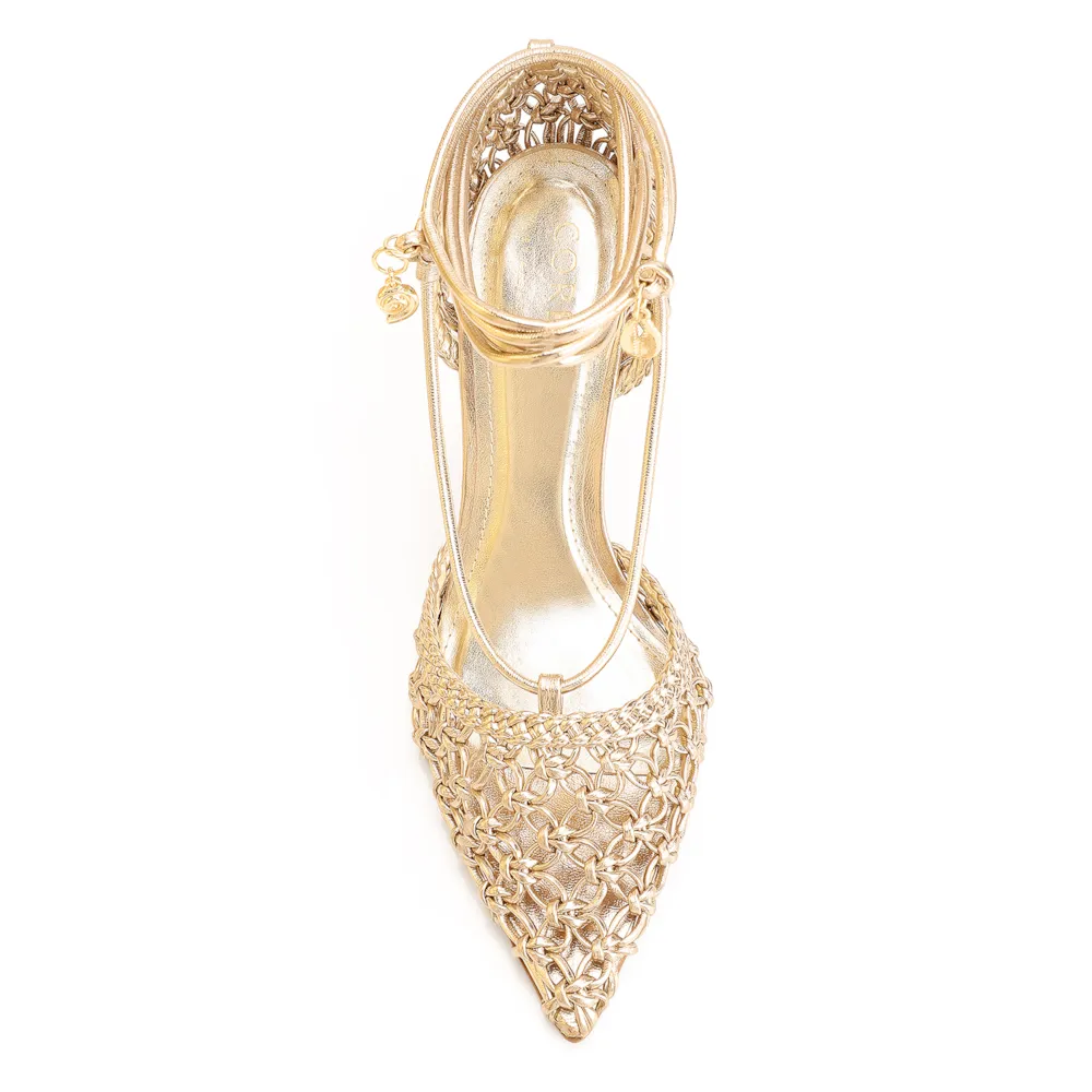 Scarpin Macramê Alt Dourado - imagem 6