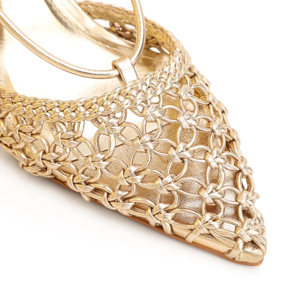 Scarpin Macramê Alt Dourado - imagem 7