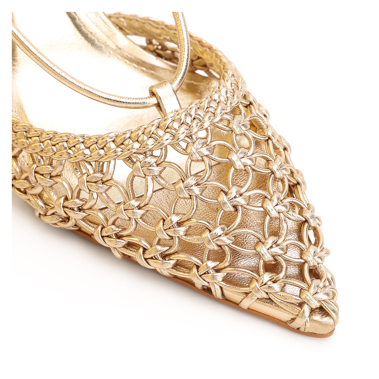 Scarpin Macramê Alt Dourado