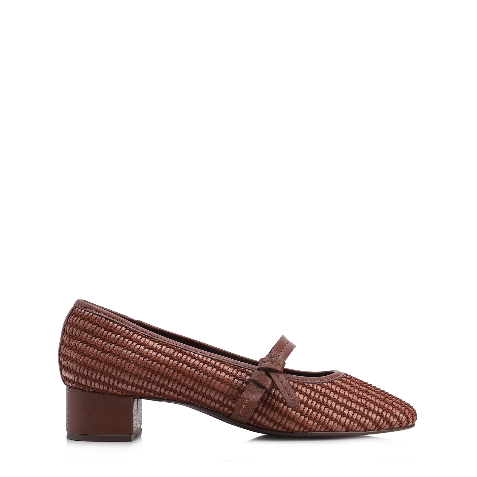 Scarpin Marrom Alt Tramado Tira Laço