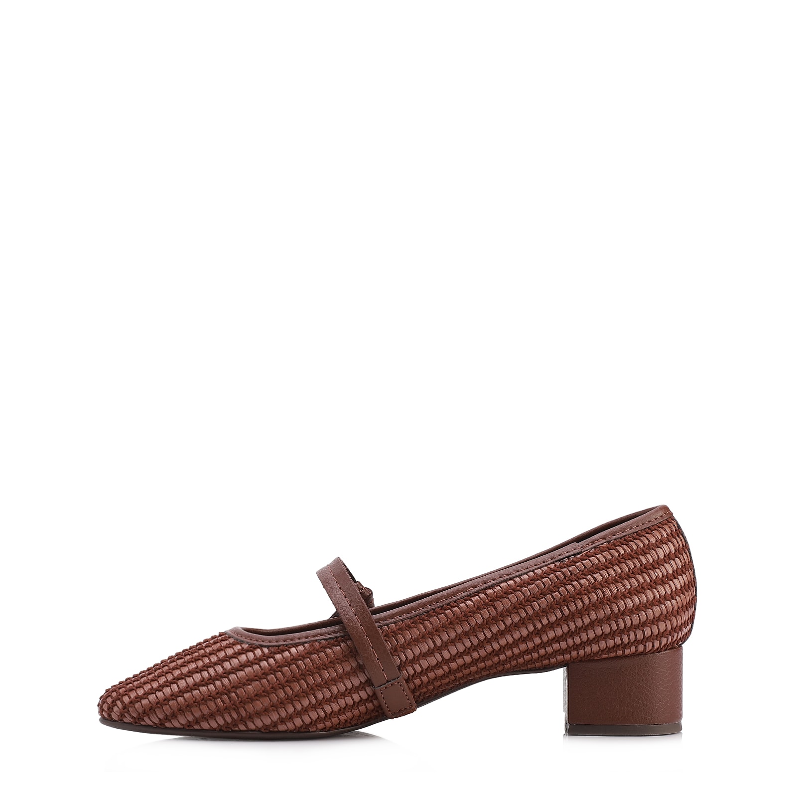 Scarpin Marrom Alt Tramado Tira Laço