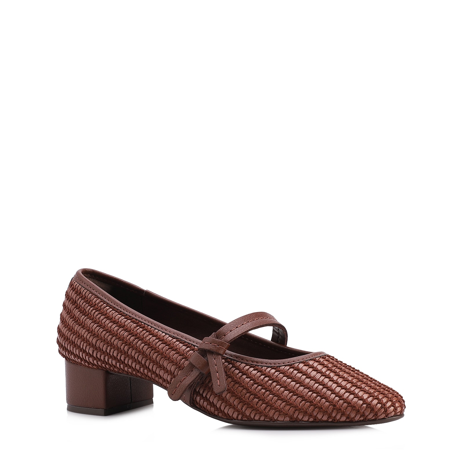 Scarpin Marrom Alt Tramado Tira Laço