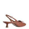 Scarpin Marrom Claro Salto Baixo Slingback Tela Alt Laço - imagem 3