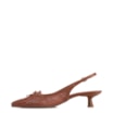 Scarpin Marrom Claro Salto Baixo Slingback Tela Alt Laço - imagem 4