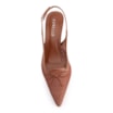 Scarpin Marrom Claro Salto Baixo Slingback Tela Alt Laço - imagem 5