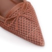 Scarpin Marrom Claro Salto Baixo Slingback Tela Alt Laço - imagem 6