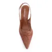 Scarpin Marrom Claro Salto Baixo Slingback Tela Alt Laço - imagem 5