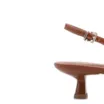 Scarpin Marrom Claro Salto Baixo Slingback Tela Alt Laço - imagem 7