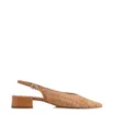 Scarpin Marrom Claro Salto Bloco Baixo Alt Tramado Slingback - imagem 2