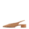Scarpin Marrom Claro Salto Bloco Baixo Alt Tramado Slingback - imagem 4