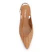 Scarpin Marrom Claro Salto Bloco Baixo Alt Tramado Slingback - imagem 5