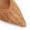 Scarpin Marrom Claro Salto Bloco Baixo Alt Tramado Slingback - imagem 6