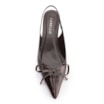 Scarpin Marrom Escuro Salto Baixo Couro Slingback Maxi Laço - imagem 6