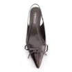 Scarpin Marrom Escuro Salto Baixo Couro Slingback Maxi Laço - imagem 6
