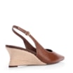 Scarpin Marrom Salto Anabela Médio Sisal Couro Antique Slingback - imagem 3