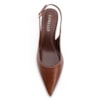 Scarpin Marrom Salto Anabela Médio Sisal Couro Antique Slingback - imagem 5