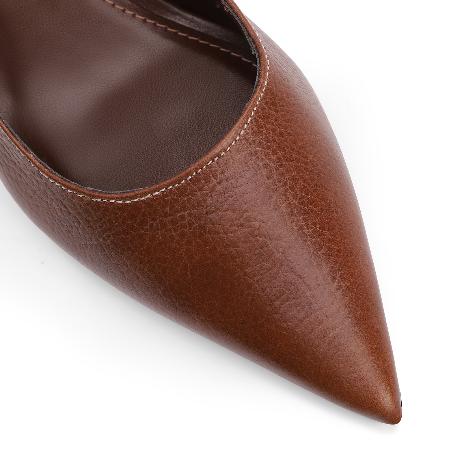 Scarpin Marrom Salto Anabela Médio Sisal Couro Antique Slingback