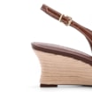 Scarpin Marrom Salto Anabela Médio Sisal Couro Antique Slingback - imagem 7