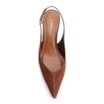 Scarpin Marrom Salto Baixo Fino Couro Nobuck Slingback - imagem 6