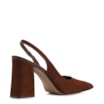 Scarpin Marrom Salto Bloco Alto Couro Nobuck Slingback - imagem 3