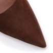 Scarpin Marrom Salto Bloco Alto Couro Nobuck Slingback - imagem 6