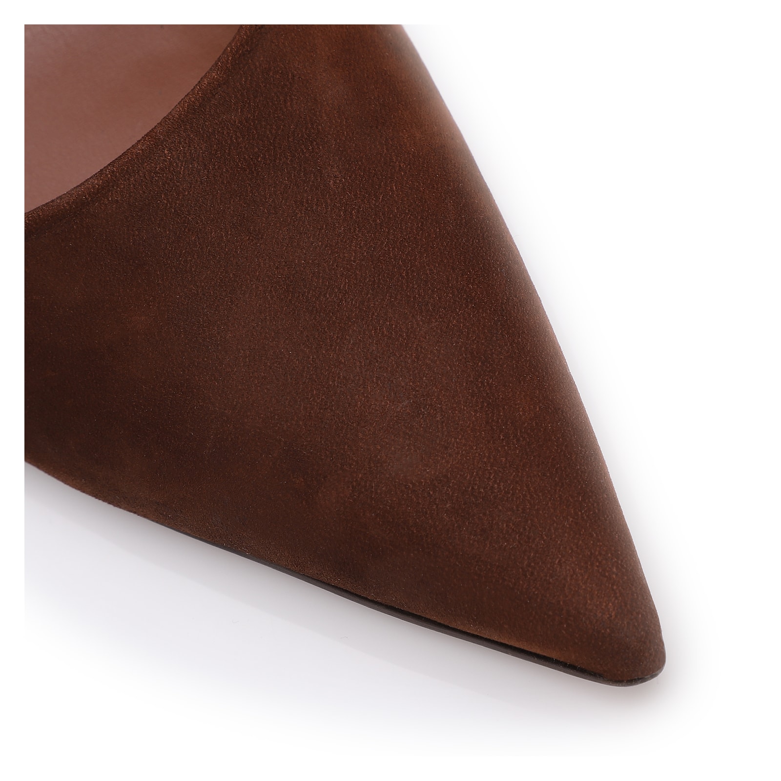 Scarpin Marrom Salto Bloco Alto Couro Nobuck Slingback