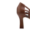Scarpin Marrom Salto Bloco Médio Couro Bico Fino Recortes - imagem 7