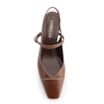 Scarpin Marrom Salto Bloco Médio Couro Pesponto Slingback - imagem 6