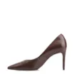 Scarpin Marrom Salto Fino Alto Couro Classic - imagem 5