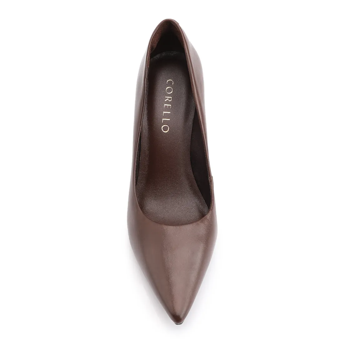 Scarpin Marrom Salto Fino Alto Couro Classic - foto 6