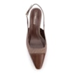 Scarpin Marrom Salto Fino Baixo Ráfia/Couro Slingback - imagem 5