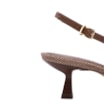 Scarpin Marrom Salto Fino Baixo Ráfia/Couro Slingback - imagem 7