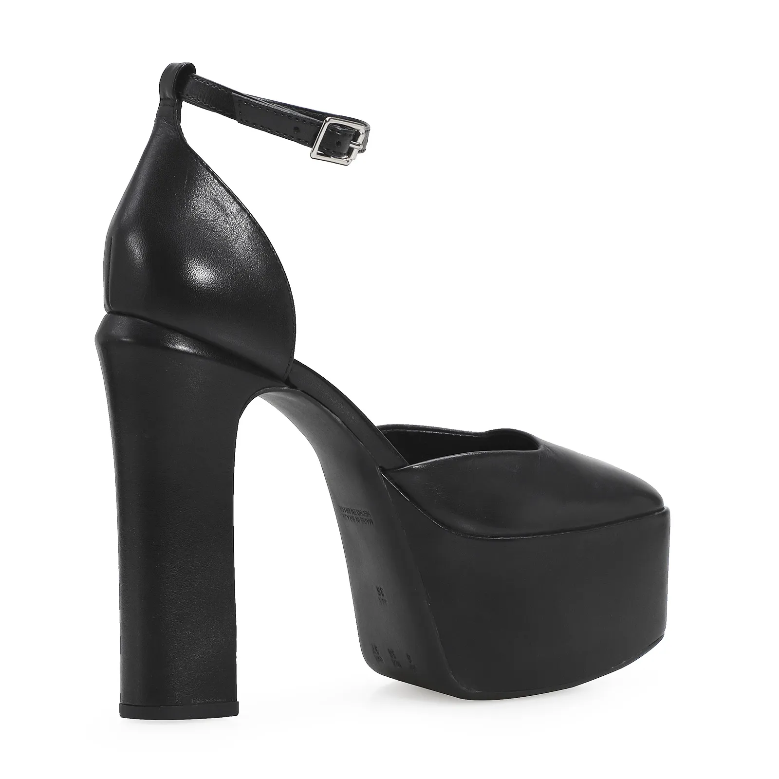 Scarpin Meia Pata Couro Preto