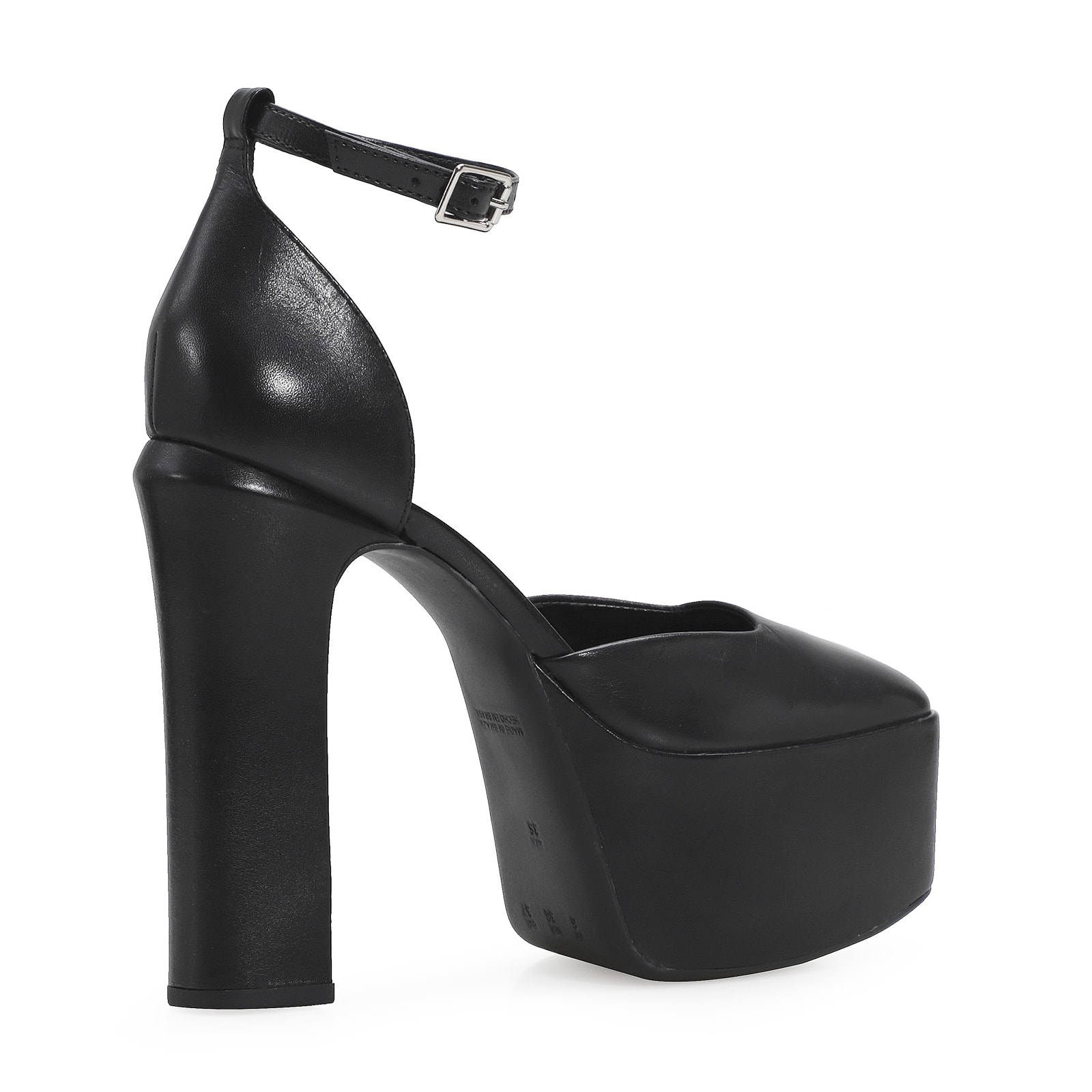 Scarpin Meia Pata Couro Preto