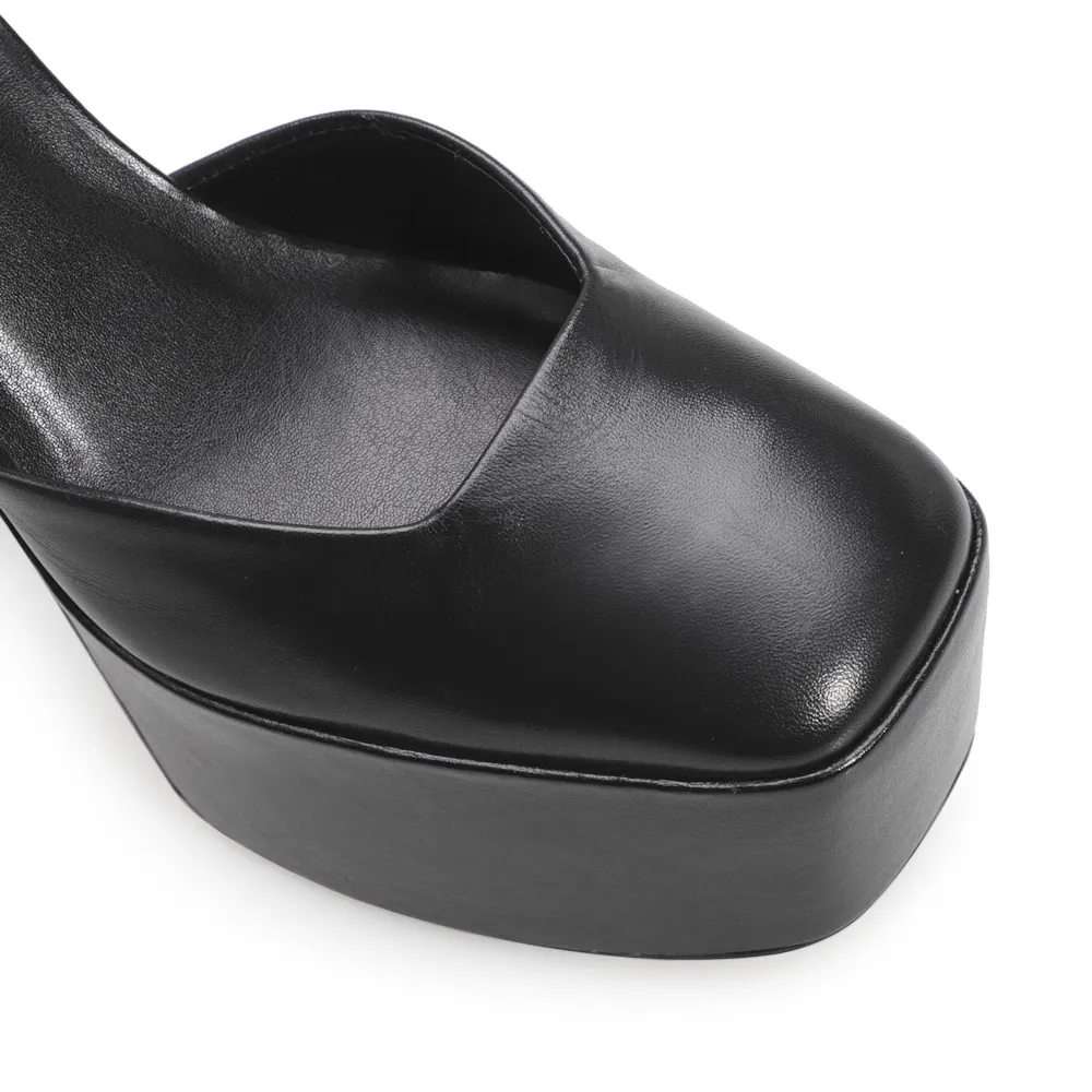 Scarpin Meia Pata Couro Preto - imagem 7