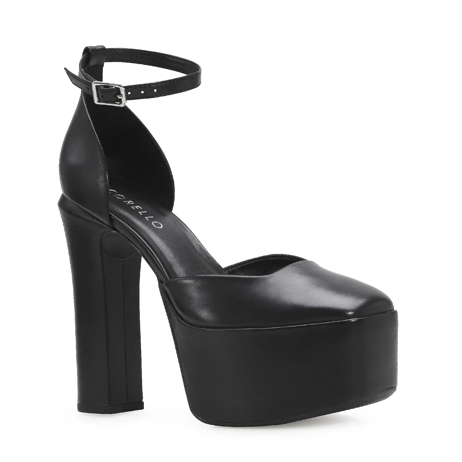 Scarpin Meia Pata Couro Preto