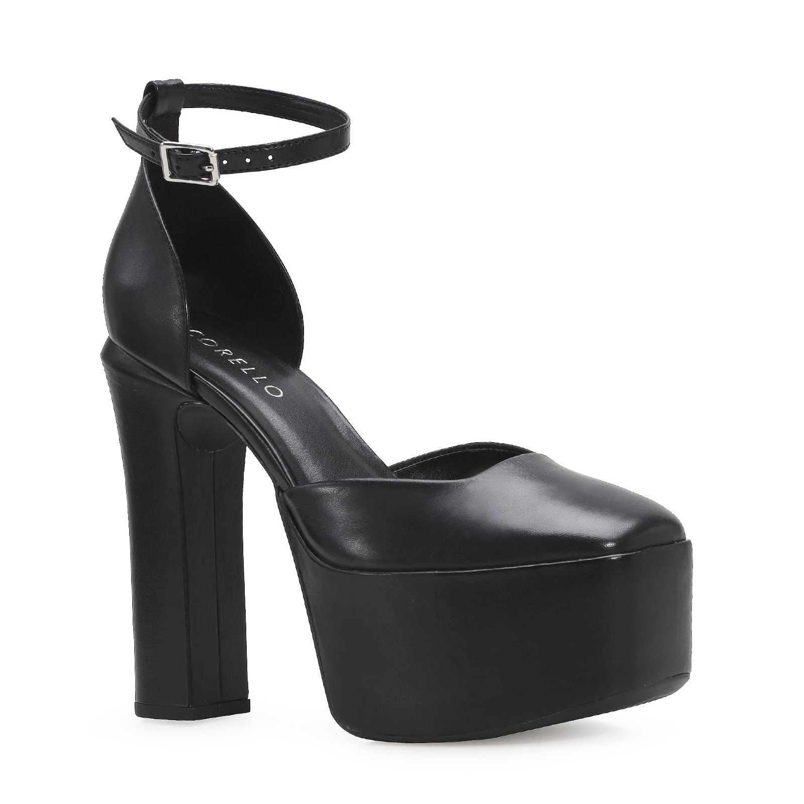 Scarpin Meia Pata Couro Preto