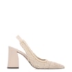 Scarpin Off White Salto Bloco Alto Alt Tramado Slingback - imagem 2