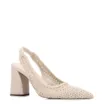 Scarpin Off White Salto Bloco Alto Alt Tramado Slingback - imagem 1