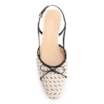 Scarpin Off White Salto Bloco Baixo Alt Ráfia Slingback Bicolor Laço - imagem 6