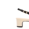 Scarpin Off White Salto Bloco Baixo Alt Ráfia Slingback Bicolor Laço - imagem 8