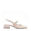 Scarpin Off White Salto Bloco Baixo Couro Slingback Pedras - imagem 2