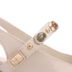Scarpin Off White Salto Bloco Baixo Couro Slingback Pedras - imagem 6