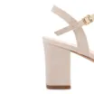 Scarpin Off White Salto Bloco Médio Couro Lezard Tiras - imagem 7