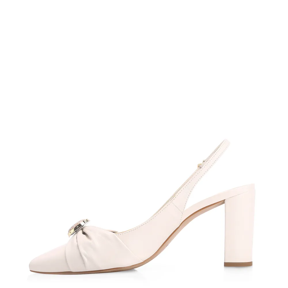 Scarpin Pedras Couro Off White - imagem 5