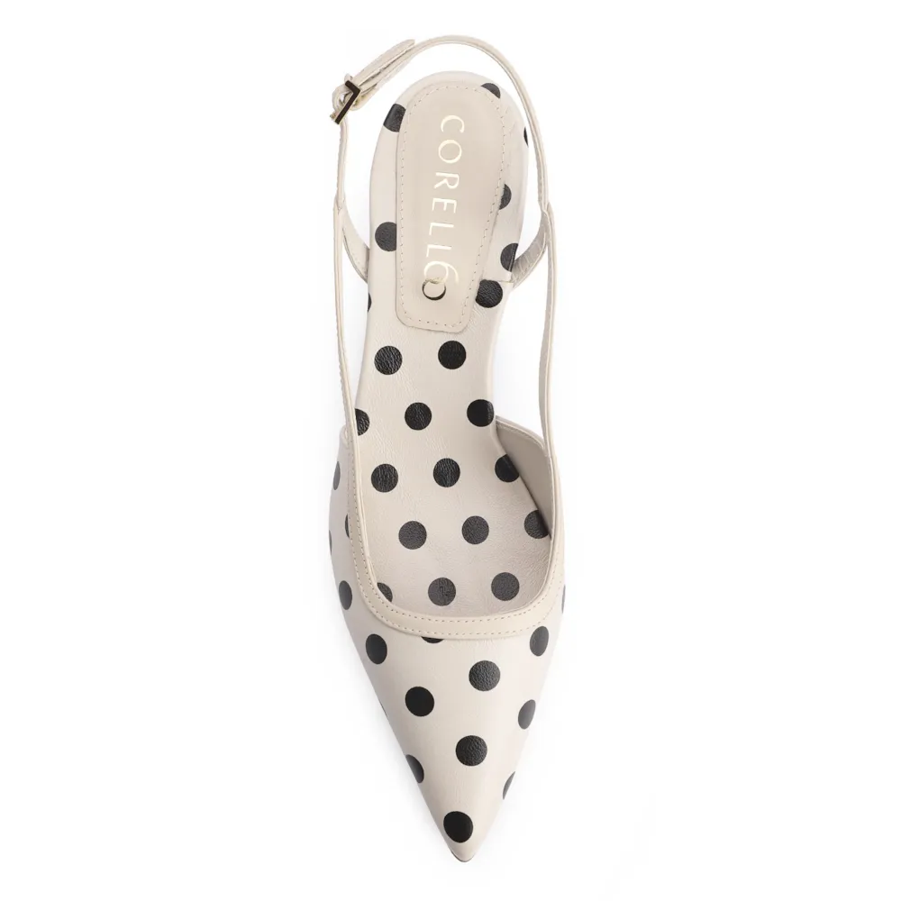 Scarpin Poá Couro Off White/Preto - imagem 6